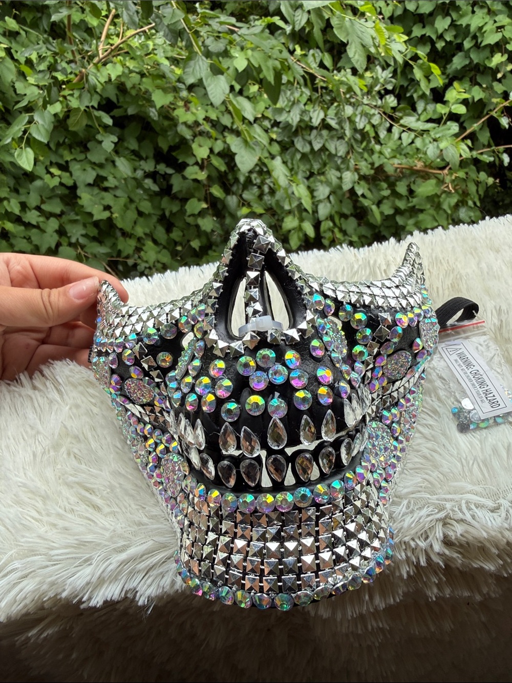 Bedazzled Skeleton Smile Half mask